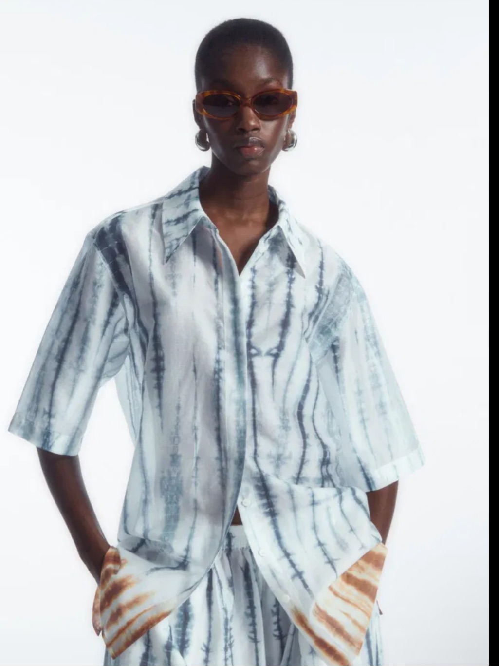 Cos X Tabata Shibori Collab Sheer Short-Sleeve Shirt